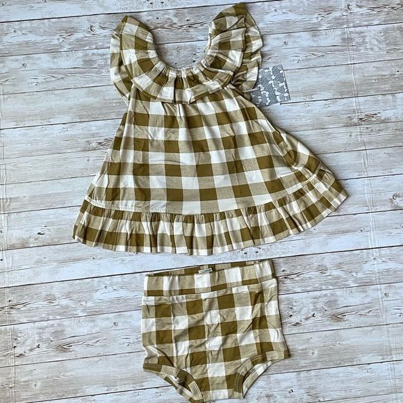 kate quinn Other - Kate Quinn Gingham Ruffle Pinafore Dress and Bloomers